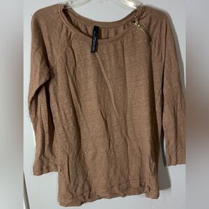 Zara long sleeve shirt with zipper on shoulder size large